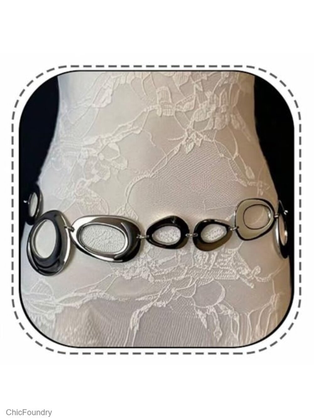 Irregular Circle Waist Chain Belt Gothic Crossover Body Chain
